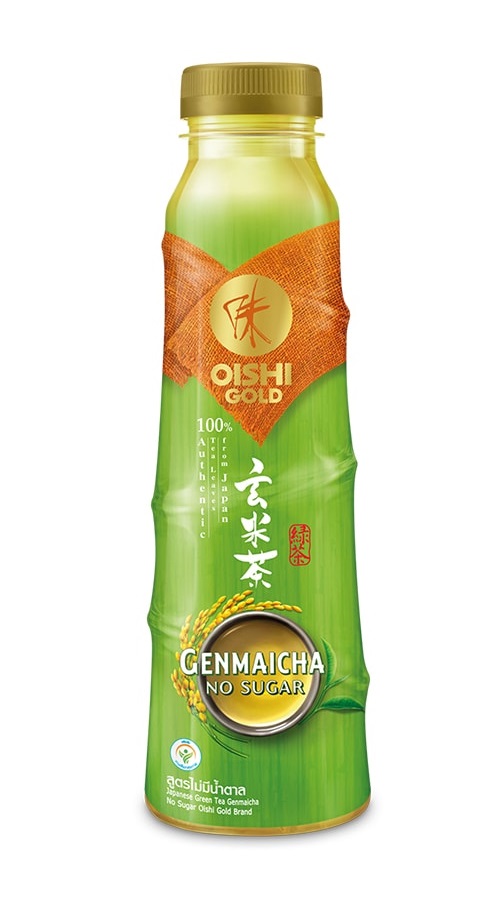 Tè verde al riso tostato Genmaicha senza zucchero - Oishi 400ml.